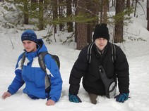 Pyhä Tunturi - Rado a Noro po pás v snehu